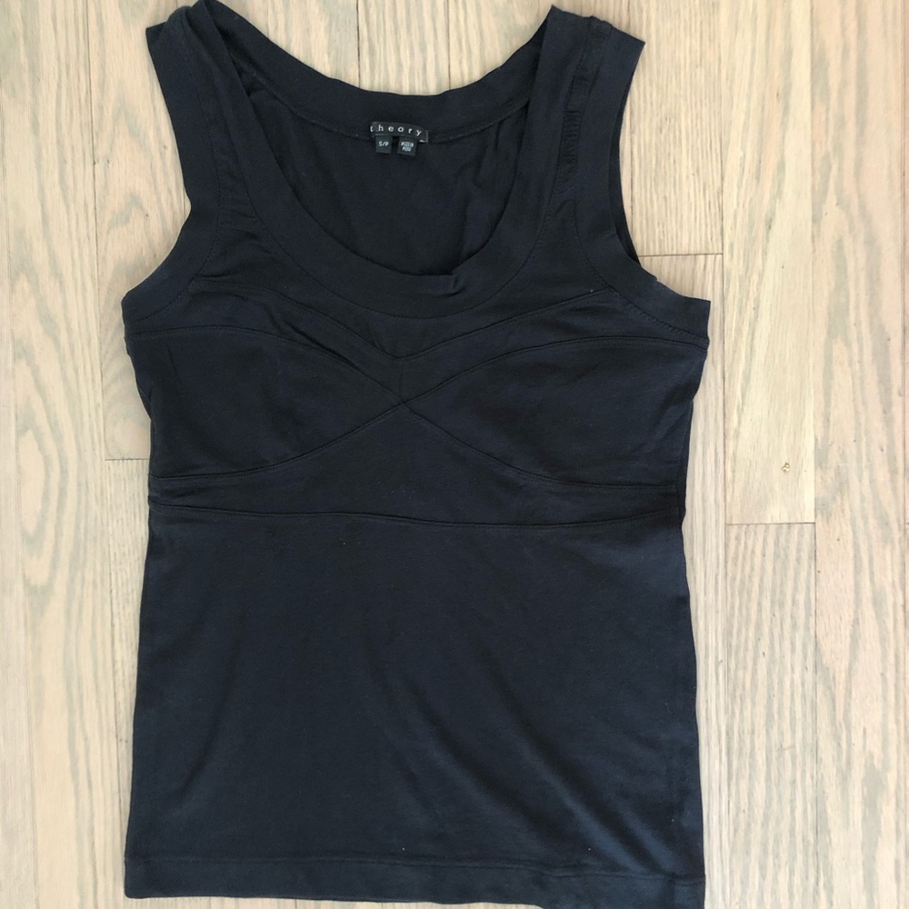 Theory Black Scooped Neck Tank